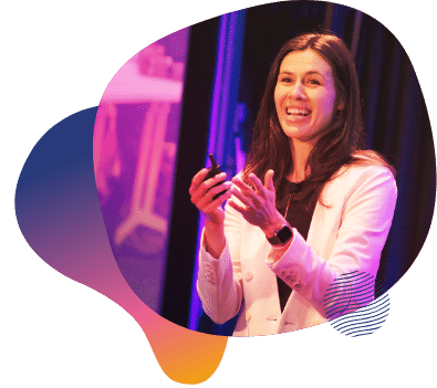 Speaker on stage presenting