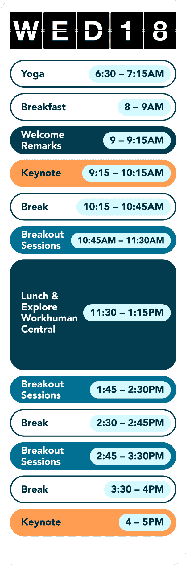 Wednesday Schedule
