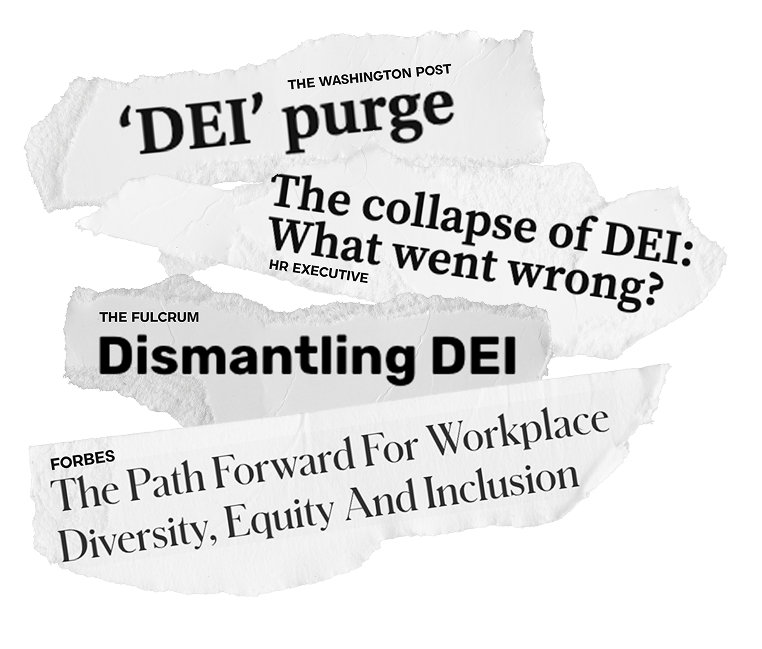 Newspaper clippings about the 'Collapse of DEI'